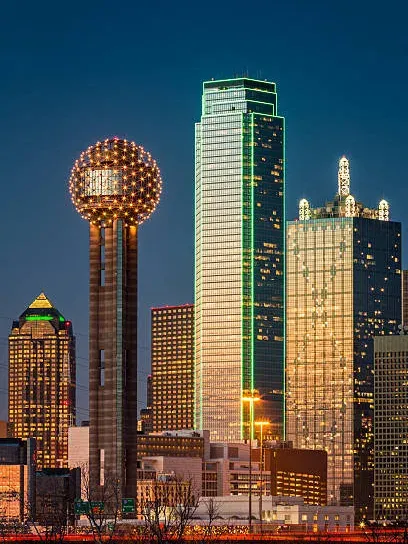 Dallas-Fort Worth skyline at dusk